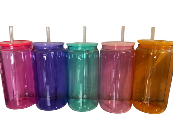Colored 16oz Glass Cups