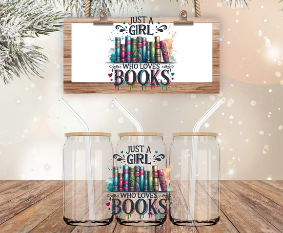 Girl who loves book decal (must also add a cup)