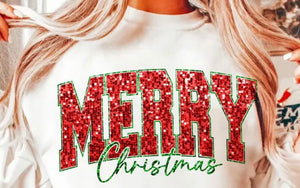 Glitter merry Christmas (must also add a shirt)