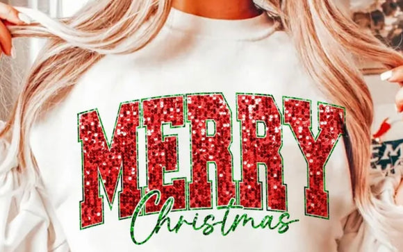 Glitter merry Christmas (must also add a shirt)