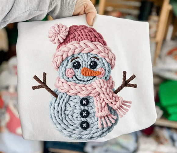 Knitted snowman print for sale