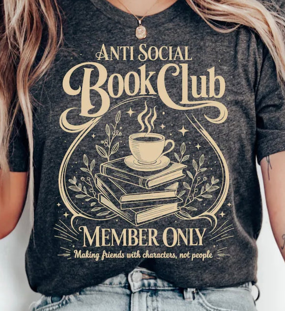 Antisocial book club (must also add a shirt)