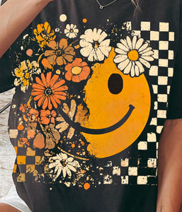 Smiley flowers print for sale