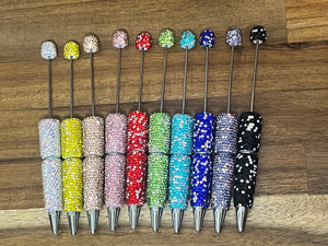 Beadable sparkly rhinestone pens