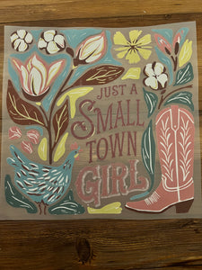 Small town girl print for sale