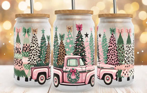 Pink truck and trees (must also add a cup)