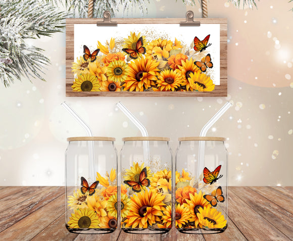 Sunflowers and butterflies  (must also add a cup)