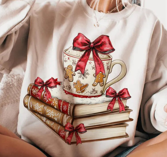 Christmas book stack (must also add a shirt)