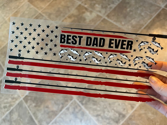 Patriotic fishing dad  (must also add cup)