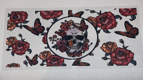 Skull and roses wrap for sale (front and back)