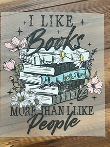 Likes book more than people print for sale