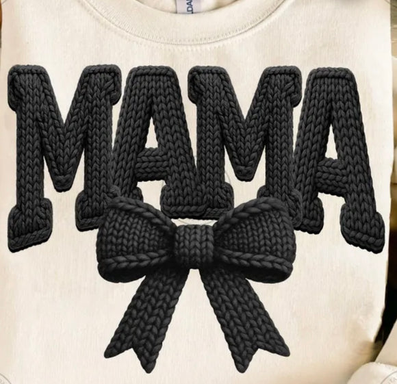 Faux knitted mama print for sale