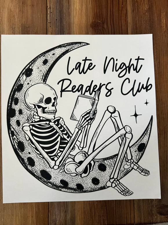 Late night readers club (must also add a shirt)