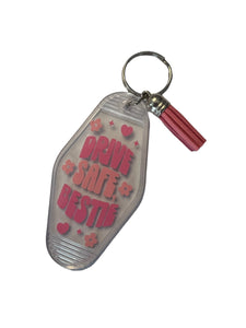 Drive safe bestie keychain