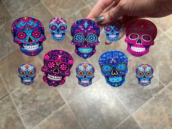 Colorful skulls  (must also add cup)