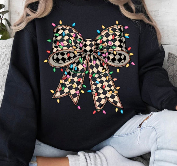 Christmas lights bow (must also add a shirt)