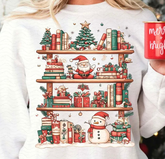 Christmas book shelves (must also add a shirt)