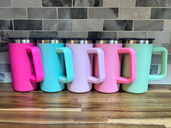 20oz insulated stainless steel travel mug with travel lid for hot or cold drinks