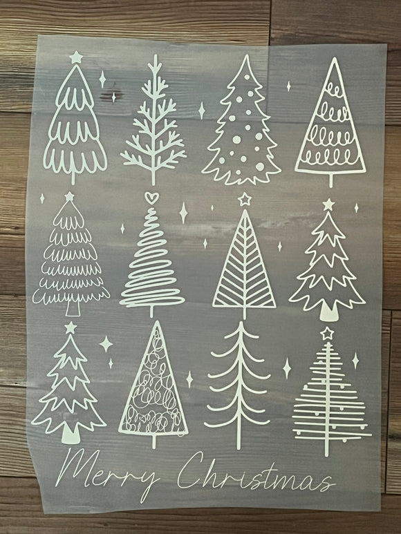 Tan christmas trees  print for sale