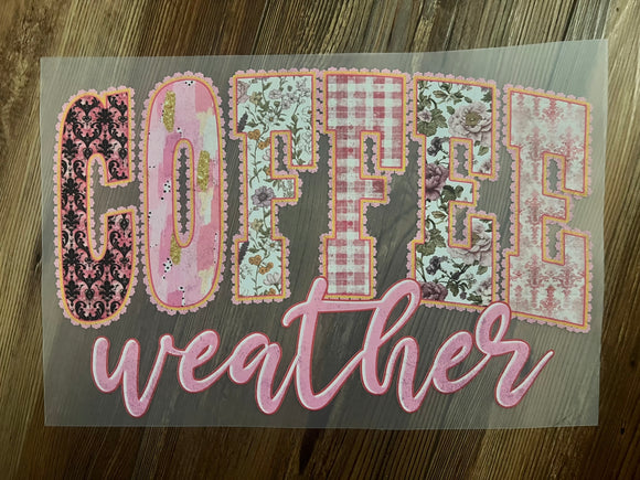 Pink Coffee weather print for sale