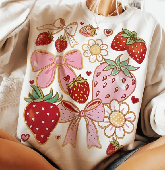 Strawberries dtf print