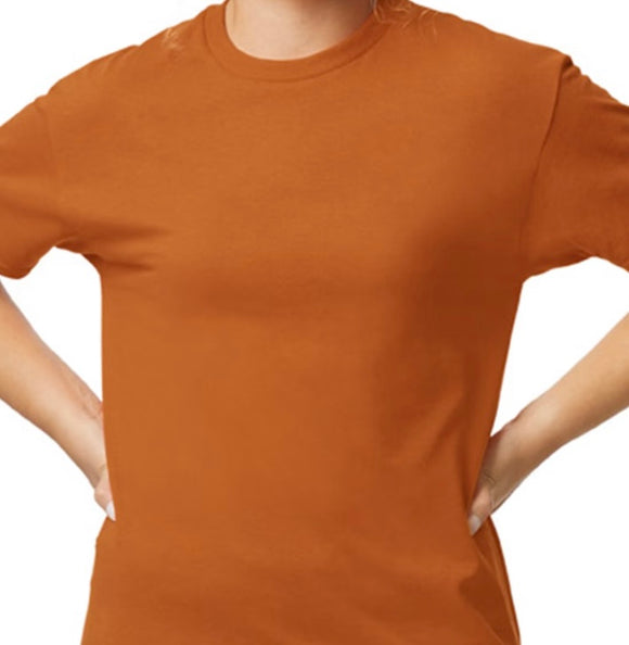Burnt orange short sleeve unisex tshirt
