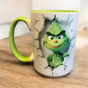 Green guy green handle 15oz mug