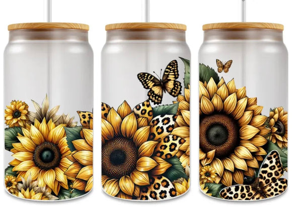 Sunflowers and leopard print wrap for sale