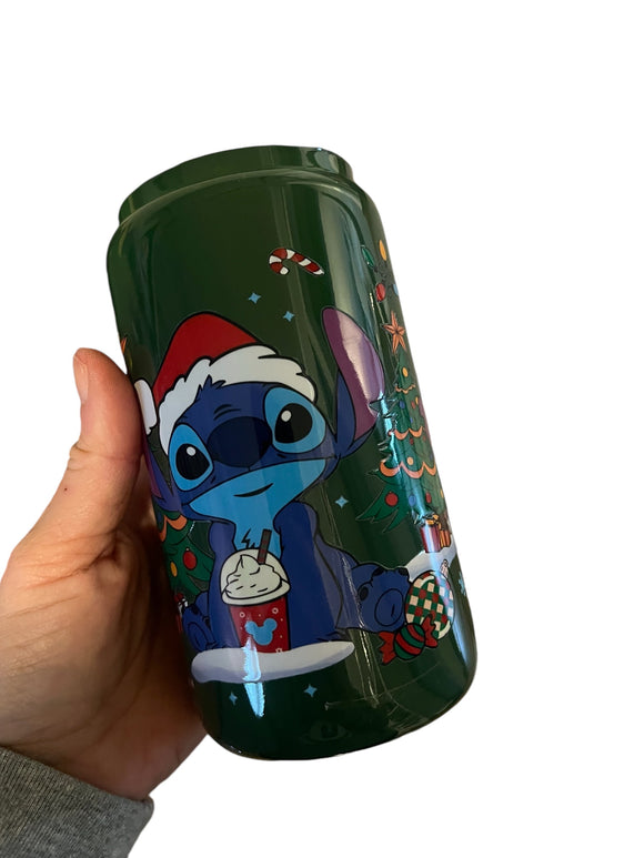 Christmas green guy green glass 16oz cup