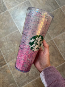 White and pink 24oz cup