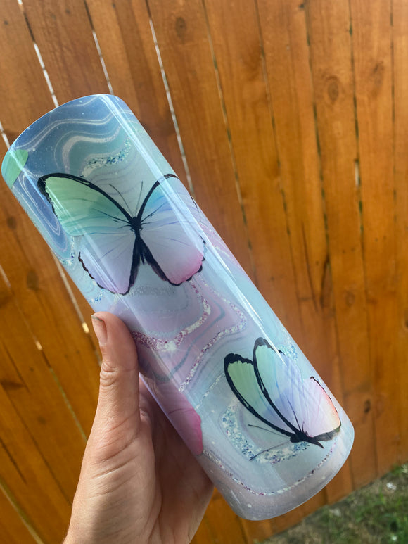 Colorful butterfly tumbler