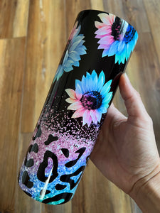 Colorful Sunflower leopard tumbler