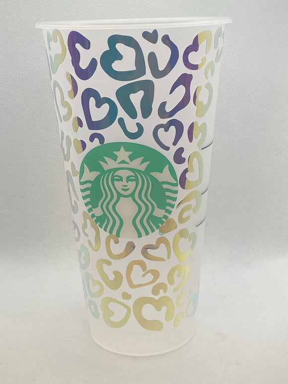 Leopard hearts personalized venti