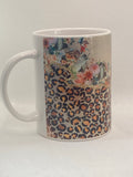 Floral leopard mug