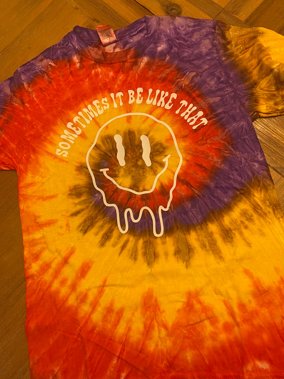 Tie dye smiley shirt