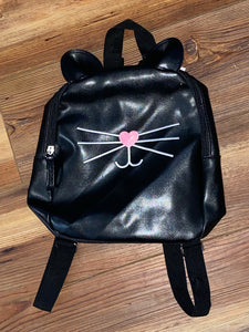 Personalized Black cat face mini backpack