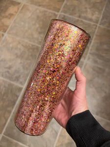 Fall colored glitter cup