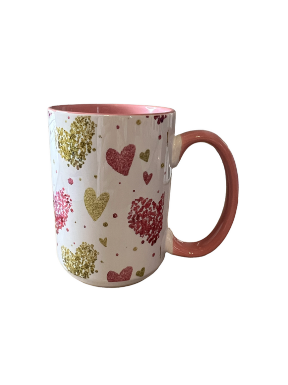 Pink heart mug