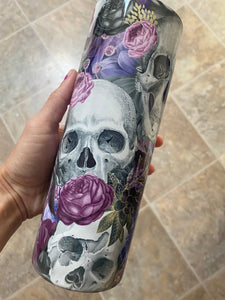 Purple skull tumbler