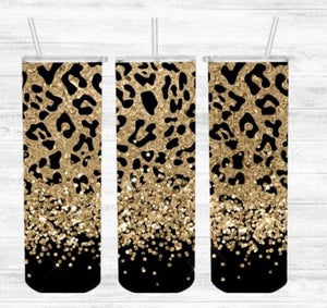 Leopard glitter 20oz tumbler