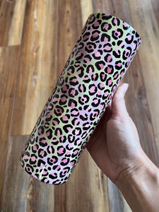 Pink and black leopard tumbler